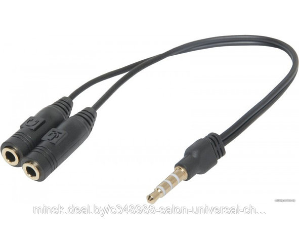 Аудио-переходник Jack 3.5mm(M) - 2xJack 3.5mm(F) Defender 63001 (разветвитель для наушников), фото 2