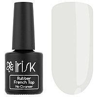 ФИНИШ КАУЧУКОВЫЙ ЦВЕТНОЙ БЕЗ ЛИПКОГО СЛОЯ RUBBER FRENCH TOP NO CLEANSER, 10МЛ IRISK (01 LIGHT MILKY)