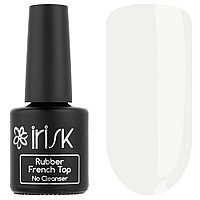 ФИНИШ КАУЧУКОВЫЙ ЦВЕТНОЙ БЕЗ ЛИПКОГО СЛОЯ RUBBER FRENCH TOP NO CLEANSER, 10МЛ IRISK (02 MILKY)