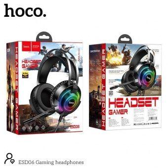 Наушники Hoco ESD06 полноразмерные игровые с микрофоном цвет: черный - фото 1 - id-p158967340