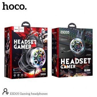Наушники Hoco ESD05 полноразмерные игровые с микрофоном цвет: черный
