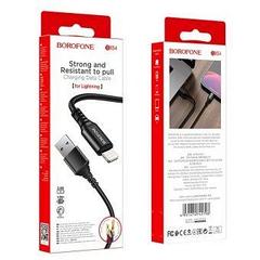 Дата-кабель BOROFONE BX54 Lightning (1м.,нейлон 2.4A) цвет:черный