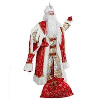 Карнавальный костюм "Дед Мороз Королевский", 6 предметов, р. 54-56, рост 188 см, цвет красный