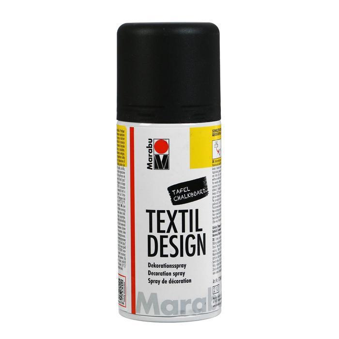 Краска по ткани (аэрозоль) 150 мл, Marabu Textil Design, для мелков, цвет чёрный (акриловая) - фото 1 - id-p139890978
