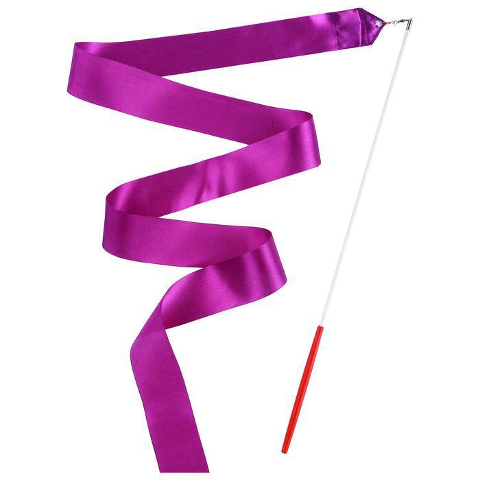 Лента гимнастическая 2 м с палочкой, цвет фиолетовый - фото 1 - id-p139890999