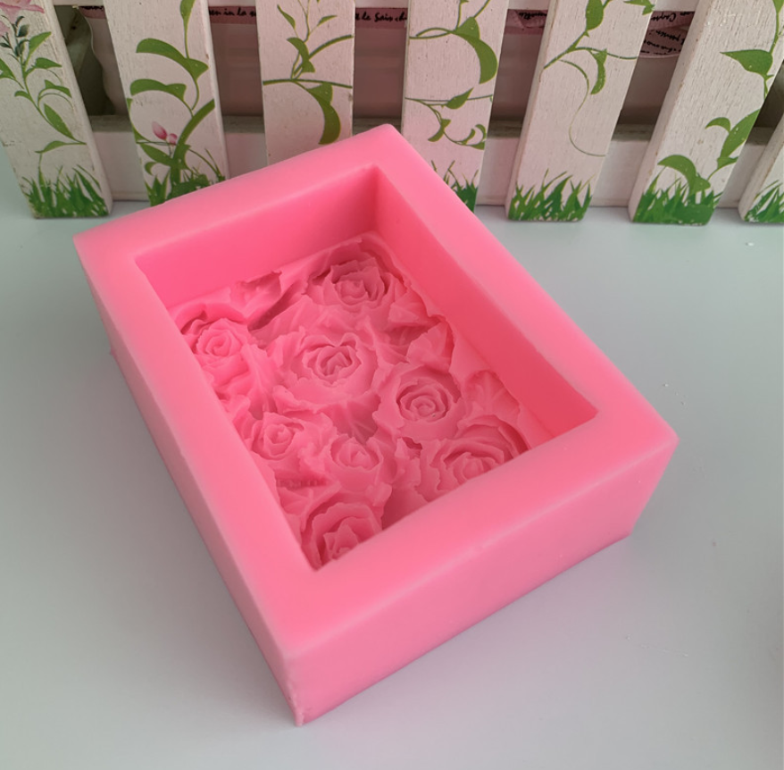 Молд (форма) прямоугольный силиконовый " Розы" для различных материалов. - фото 1 - id-p158971576