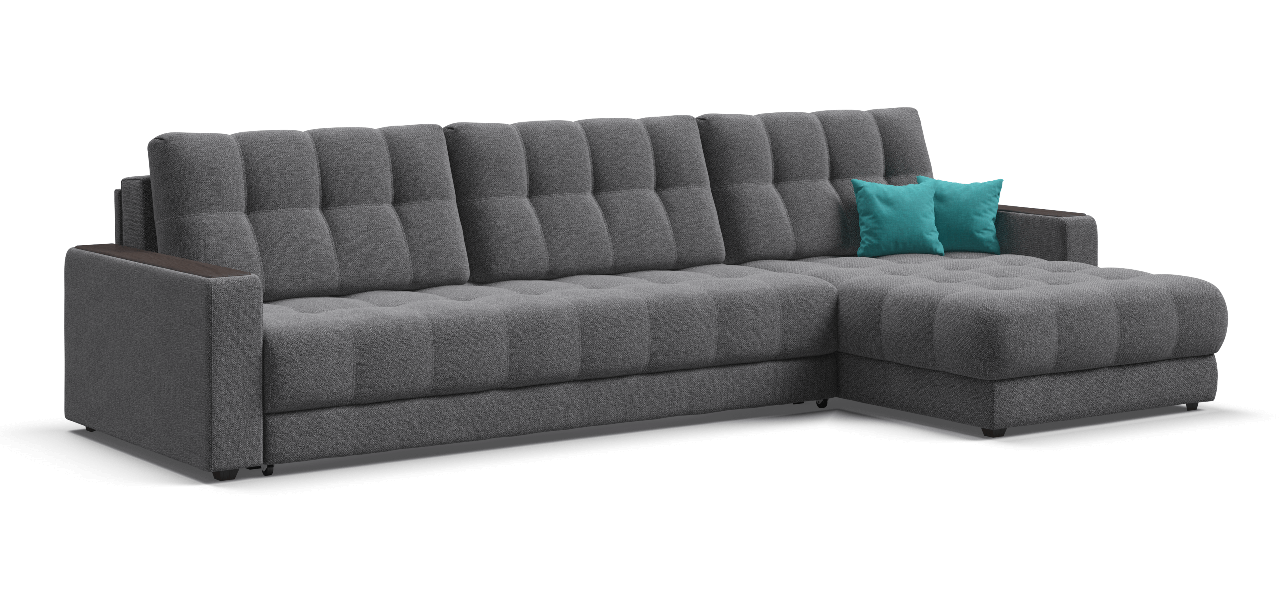 Угловой диван BOSS 3.0 MAX рогожка Malmo серый - фото 1 - id-p158971926
