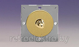 Одноклавишный тумблерный выключатель/переключатель 10А, цвет Brushed Brass (матовая латунь)