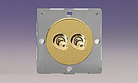 Двухклавишный тумблерный выключатель/переключатель 10А, цвет Brushed Brass (матовая латунь)
