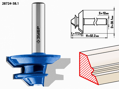 Фреза кромочная для углового сращивания, D= 38,1мм, рабочая длина-17,1мм,хв.-12мм, ЗУБР Профессионал - фото 1 - id-p158991565