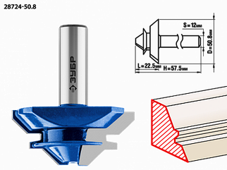 Фреза кромочная для углового сращивания, ЗУБР 50,8x22мм,