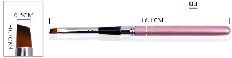 Кисти для геля скошенная с розовой ручкой складная. - фото 1 - id-p158994787