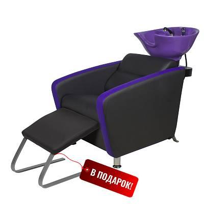 Парикмахерская мойка МД-123 с фиолетовой раковиной без регулировки ножной части - фото 1 - id-p158996250