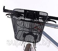 Металлическая быстросъемная корзина для велосипеда на руль (черная), фото 3
