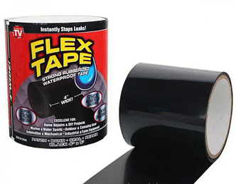 Изолента Супер Фикс водонепроницаемая, суперклейкая (широкая) Flex Tape Флекс тайп 10.20 х 150 см Черная (без