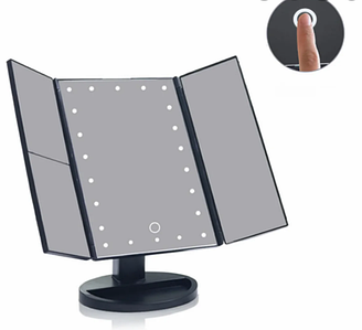 НОВИНКА Зеркало Superstar Magnifying Mirror для макияжа с LED-подсветкой Черное