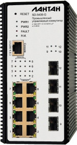 SD-5408-G - Промышленный управляемый L2+ коммутатор 8 х 10/100TX + 4 х 1000M SFP; ITU G.8032; -40°C - 75°C