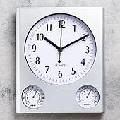 Часы настенные, серия: Классика, "Верность", с термометром и гигрометром, 29.5х25 см