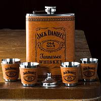 Набор с фляжкой и стопками Jack Daniels коричневый