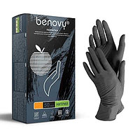 Перчатки нитриловые черные Benovy одноразовые размер S XS M L(100 штук) РАБОТАЕМ БЕЗ НДС! S
