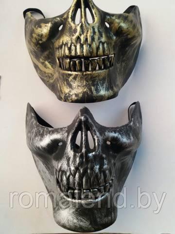 Маскарадная маска солдата H & D с золотым и серебреным черепом (полулицом) - фото 3 - id-p159068280