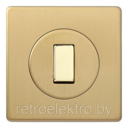 Одноклавишный выключатель/переключатель 10А, Brushed Brass (матовая латунь), фото 2