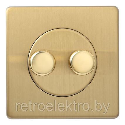 Диммер двойной электромеханический 2х40-250W, Brushed Brass (матовая латунь), фото 2