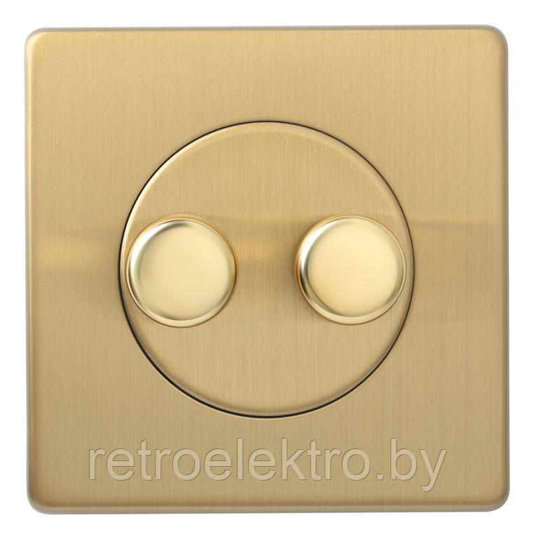 Диммер двойной электромеханический 2х40-250W, Brushed Brass (матовая латунь) - фото 2 - id-p158994478