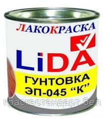 Грунтовка ЭП-045 LIDA красно-коричневая (полуфабрикат с отвердителем Э-45) ф.45,6кг, Цена указана без НДС