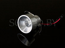 Светодиодный светильник SPOT-KR-1W 220V, 1W, круглый, 38 mm, серебристый
