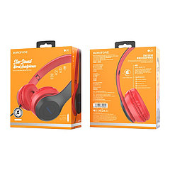 Наушники Borofone BO5 полноразмерные с микрофоном (1.2 м) цвет: красные