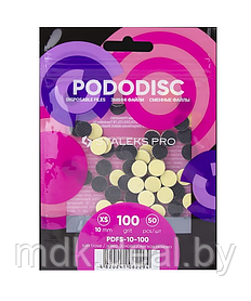 PDFS-10-100 Сменные файлы на мягкой основе для педикюрного диска Pododisk Staleks Pro XS 100 грит (50 шт)