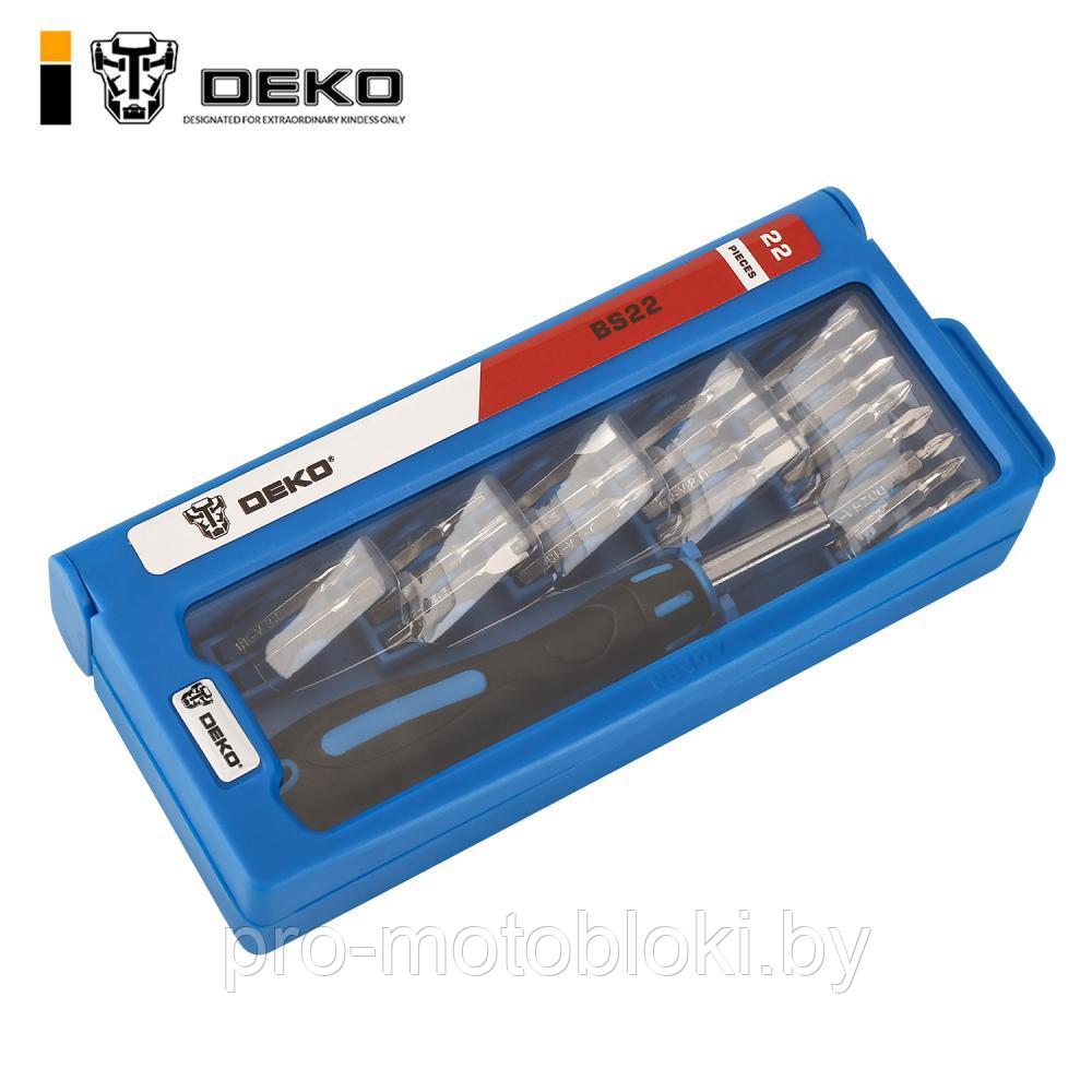 Отвертка с набором бит DEKO BS22 SET 22