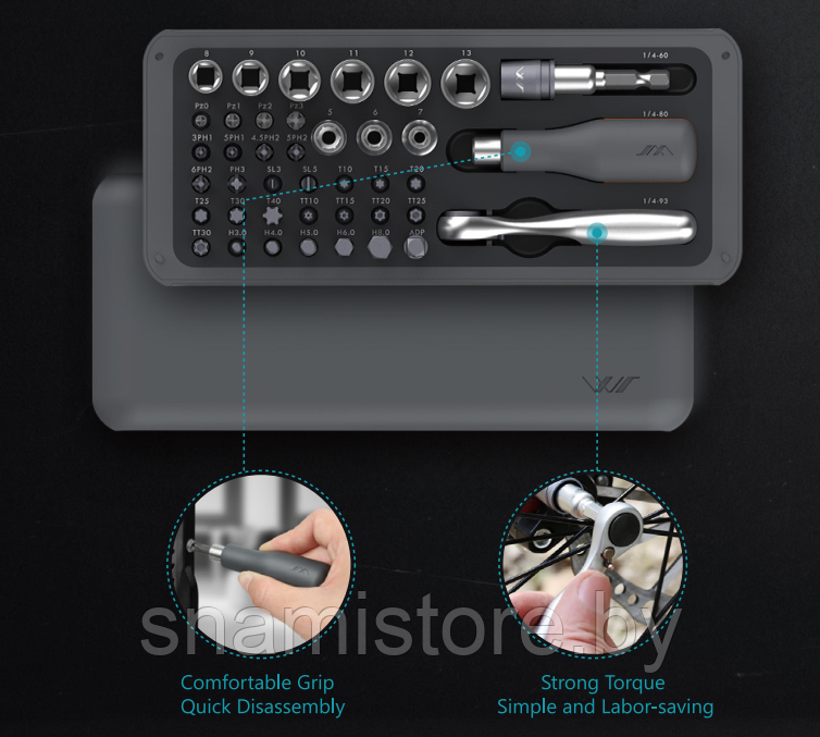 Мультифункциональный набор отверток и торцевых головок (41 в 1, CrV (50BV30)) JM-GNT41