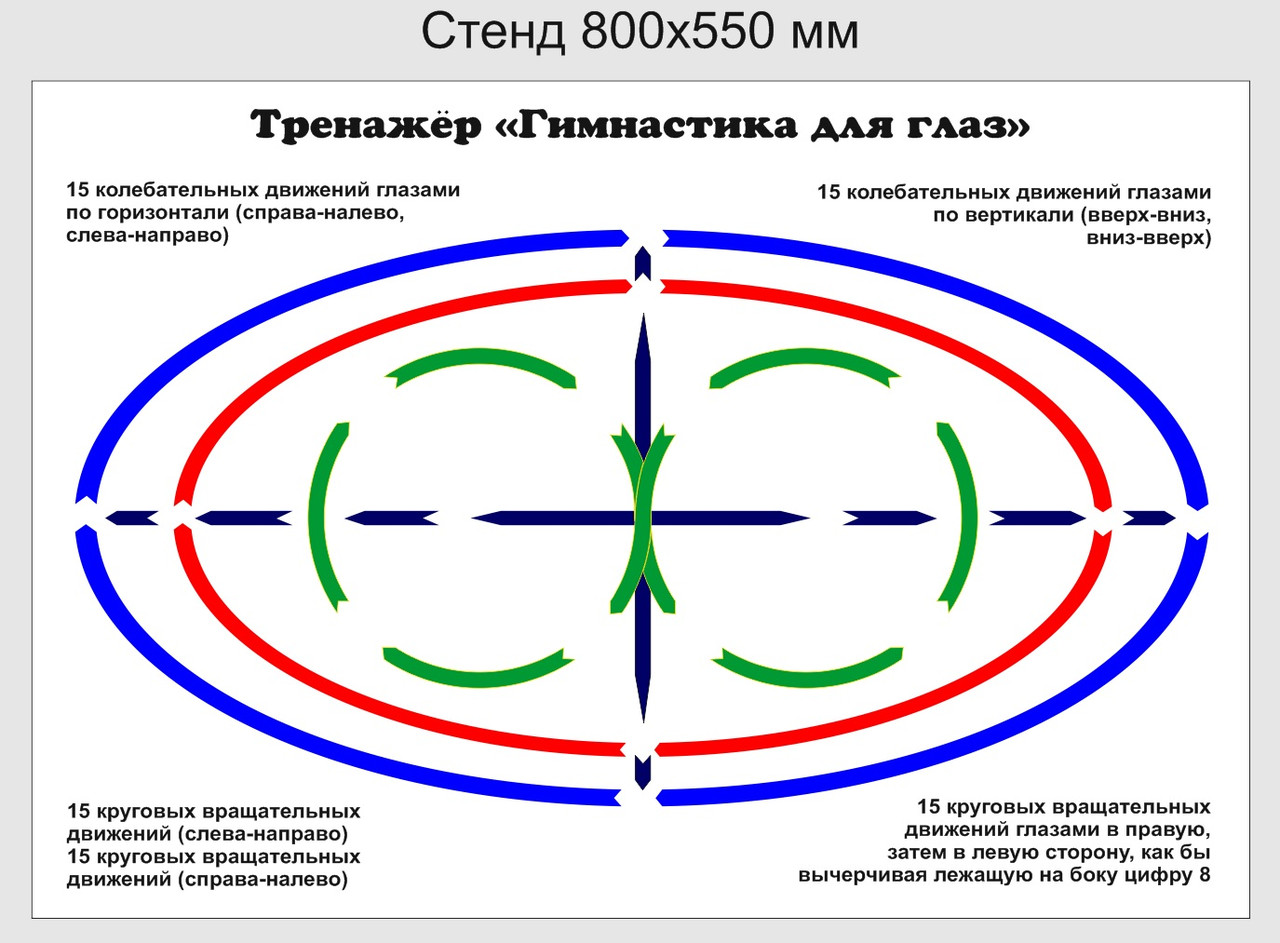 Стенд "Тренажёр для глаз" 800х550 мм