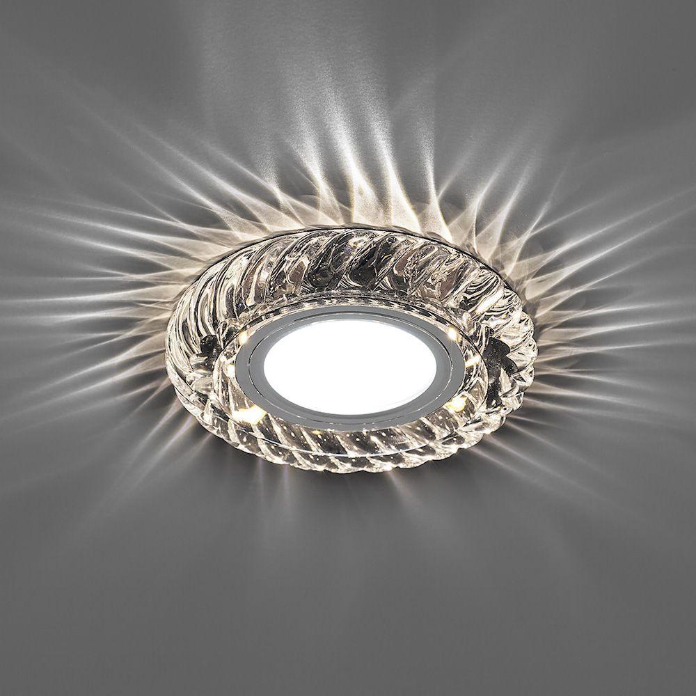 Точечный светильник с LED подсветкой Feron CD986 потолочный MR16 G5.3 прозрачный
