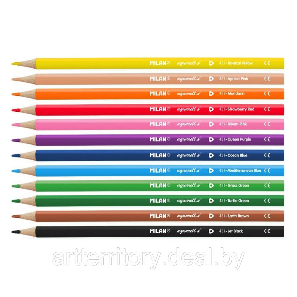 Набор акварельных карандашей "MILAN" (12 цветов) - фото 2 - id-p158817173