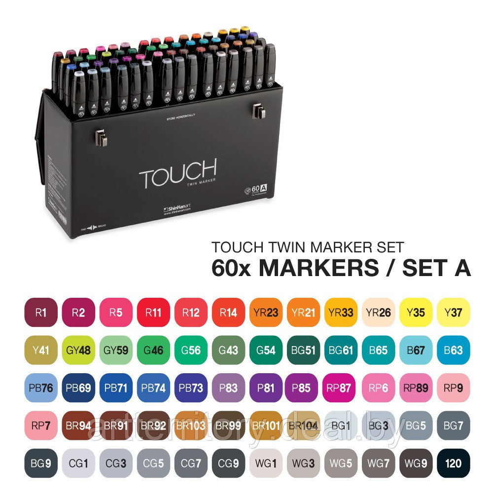 Набор маркеров Touch TWIN 60 цветов (A) - фото 2 - id-p158817240