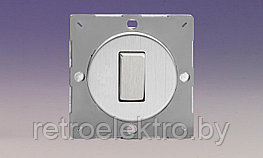 Одноклавишный выключатель/переключатель 10А, цвет Brushed Steel (матовая сталь)