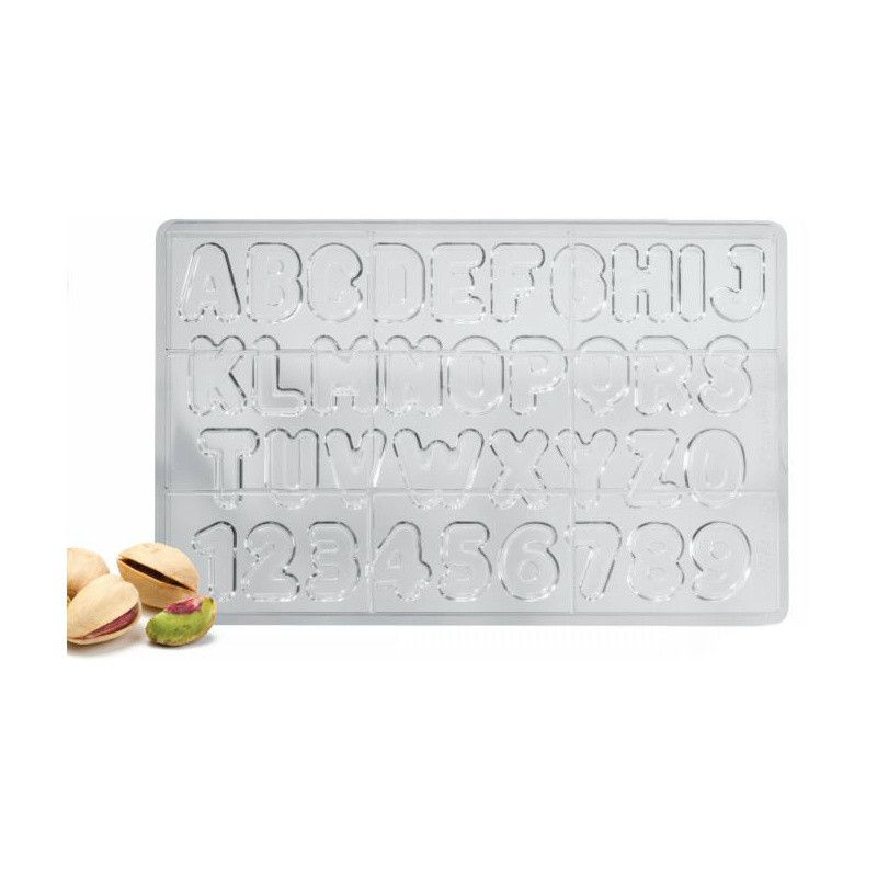 Поликарбонатная форма для конфет "Алфавит и Цифры", MA3005, Martellato - фото 5 - id-p159154853