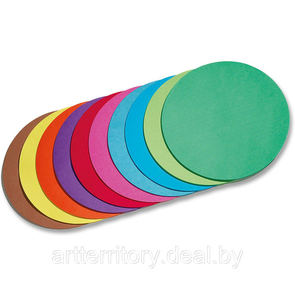 Набор цветной бумаги Folia 70гр/м2, 10 цветов, 100 листов, диаметр 18см - фото 2 - id-p158814622