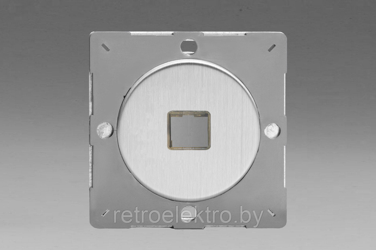 Монтажная плата для 1-го инф. разъема RJ-45 (без разъема) Varilight, цвет Brushed Steel (матовая сталь) - фото 1 - id-p159157970