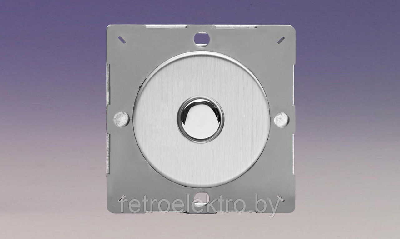 Кнопка выключатель/переключатель 6А в сборе, цвет Brushed Steel (матовая сталь)