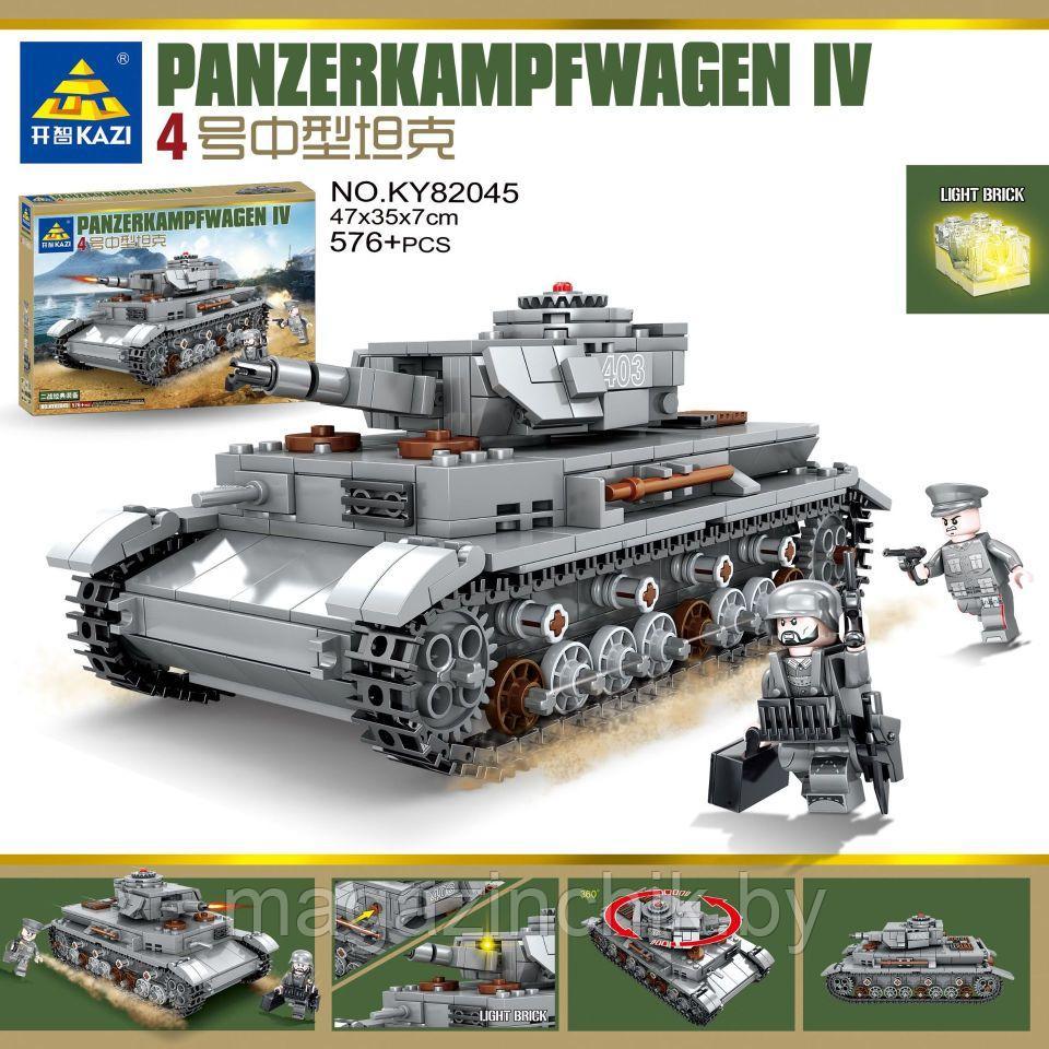 Конструктор Немецкий средний танк Panzerkampfwagen IV со светом, KAZI 82045, аналог Лего - фото 1 - id-p159160604