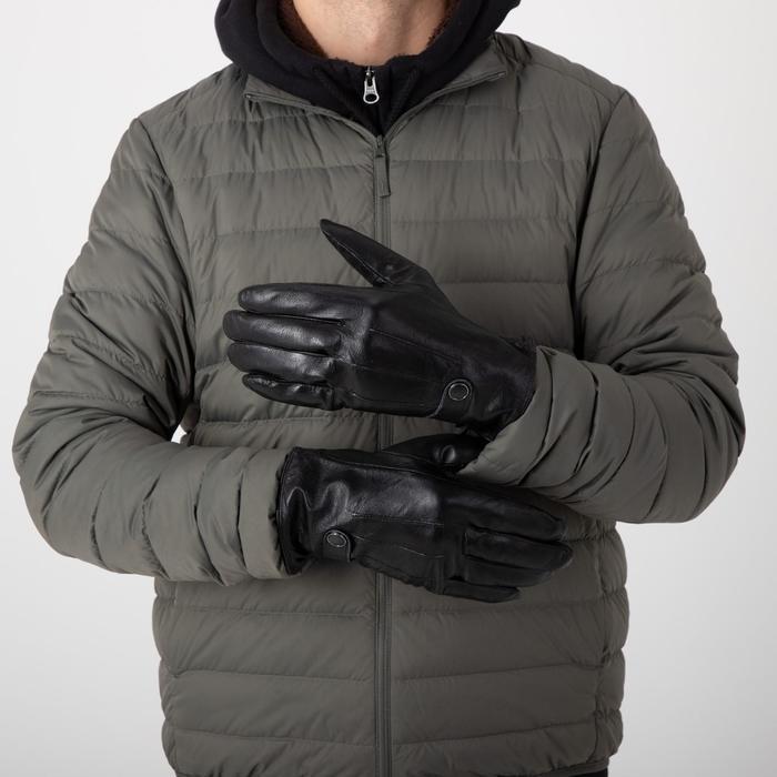 Перчатки мужские, размер 11, с утеплителем, цвет чёрный - фото 1 - id-p155806860