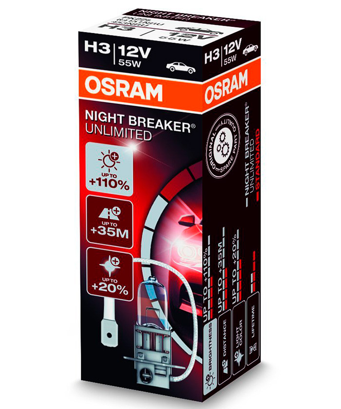 Автомобильная лампа H3 Osram Night Breaker Unlimited +110%
