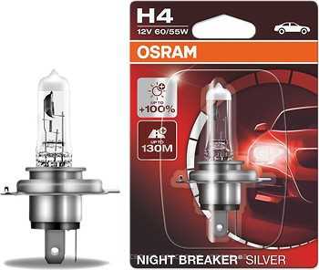 Автомобильная лампа H4 Osram Night Breaker Silver +100% (блистер 1шт)