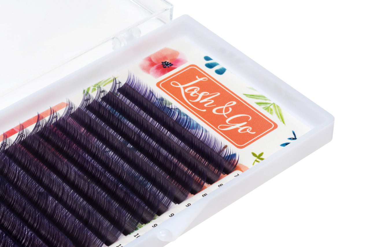 Фиолетовые ресницы D/0.10/7-14 мм) Lash&Go (16 линий)
