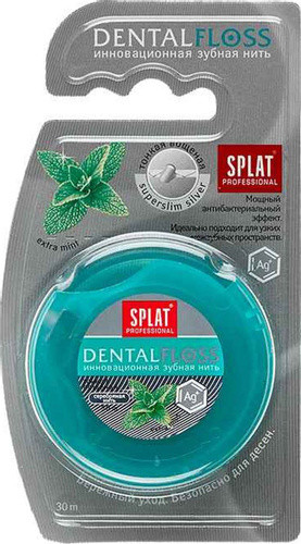 Мятная зубная нить Splat Professional DentalFloss с волокнами серебра