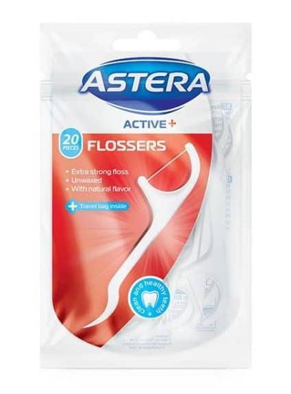 Зубная нить-флоссер ASTERA  Active с держателем, 20 шт